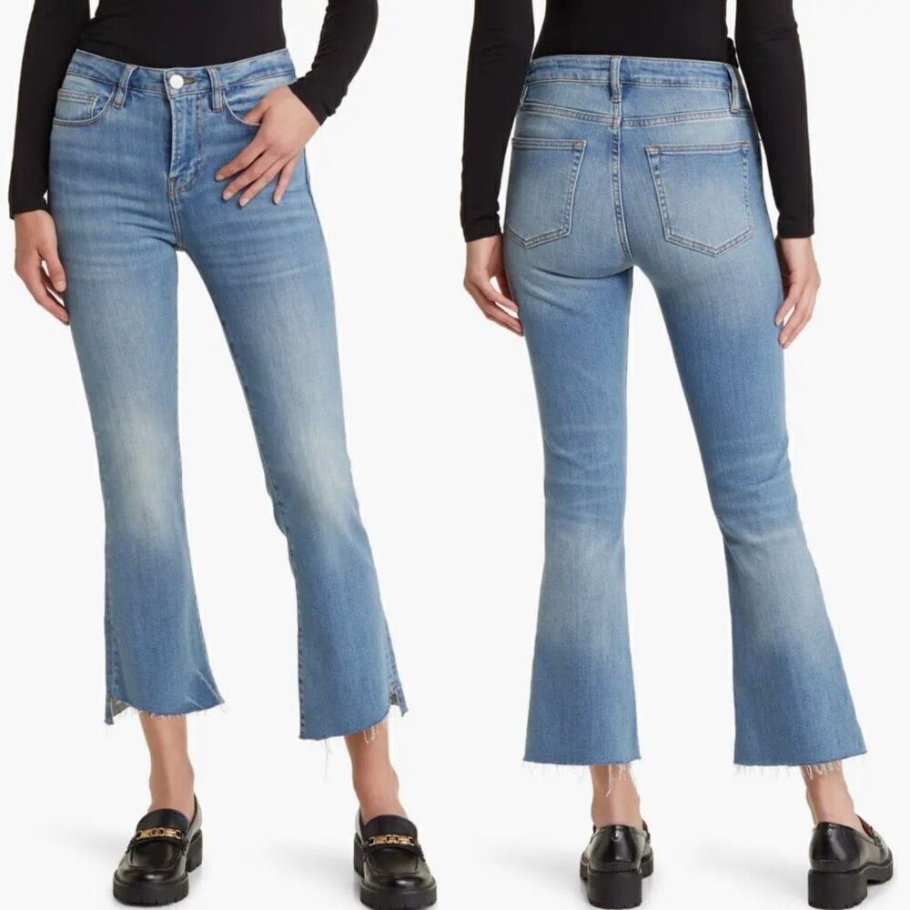 Frame Womens Light Wash Le Crop Mini Mid Rise Bootcut Jeans Size 26